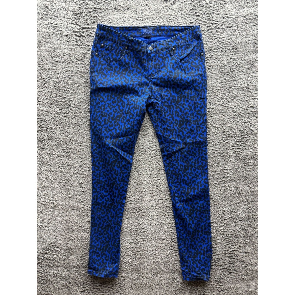 Daang Goodman Tripp Nyc Leopard Print Skinny Denim Jeans Blue Womens Size 30